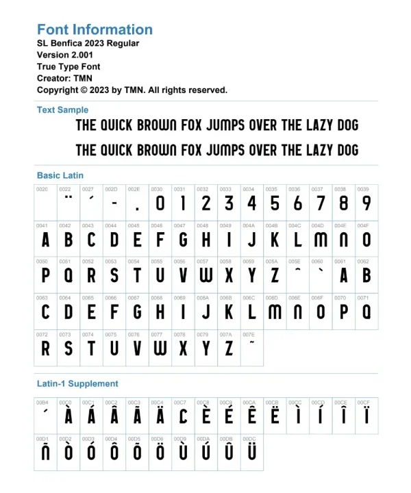 SL Benfica 2022-23 Font SL Benfica 2022-23 Font