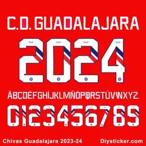 Chivas Guadalajara 2023-2024 Font Vector Download