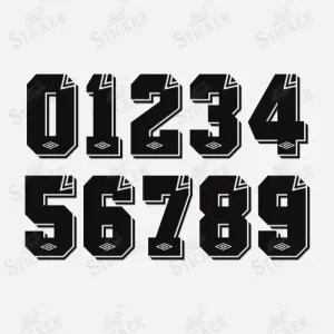 Umbro 1980-90 Football Shirt Numbers Jersey Iron-On Sticker