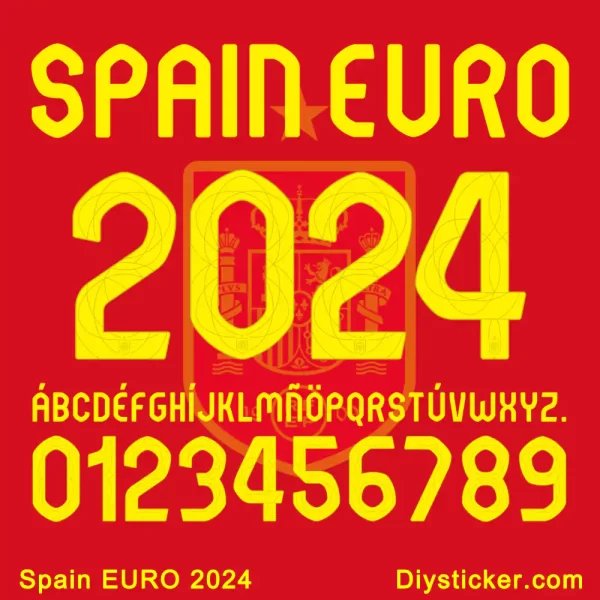 Spain EURO 2024 Font Download IronOn Sticker