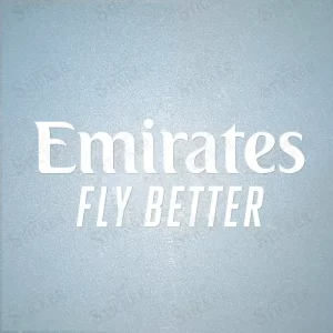 2023-24 Real Madrid EMIRATES FLY BETTER Sponsor Logo White Iron-On Sticker