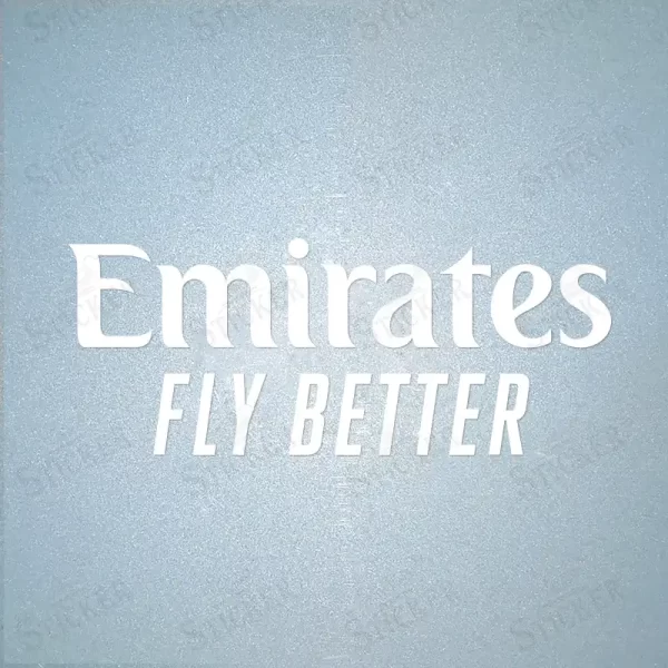 2023-24 Real Madrid EMIRATES FLY BETTER Sponsor Logo White Iron-On Sticker