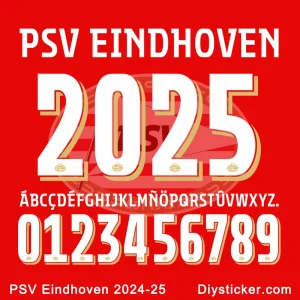 PSV Eindhoven 2024-25 Font Vector Download