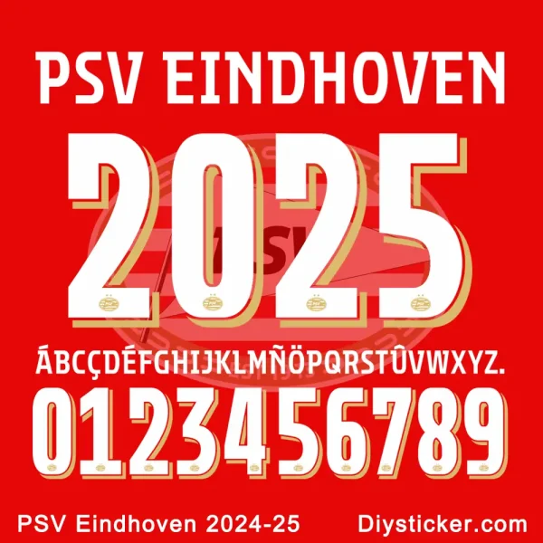 PSV Eindhoven 2024-25 Font Vector Download
