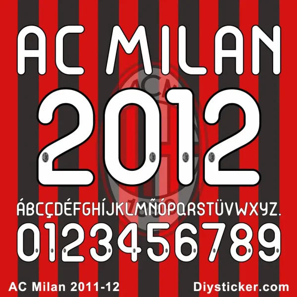 AC Milan 2011-12 Font AC Milan 2011-12 Font Vector Download