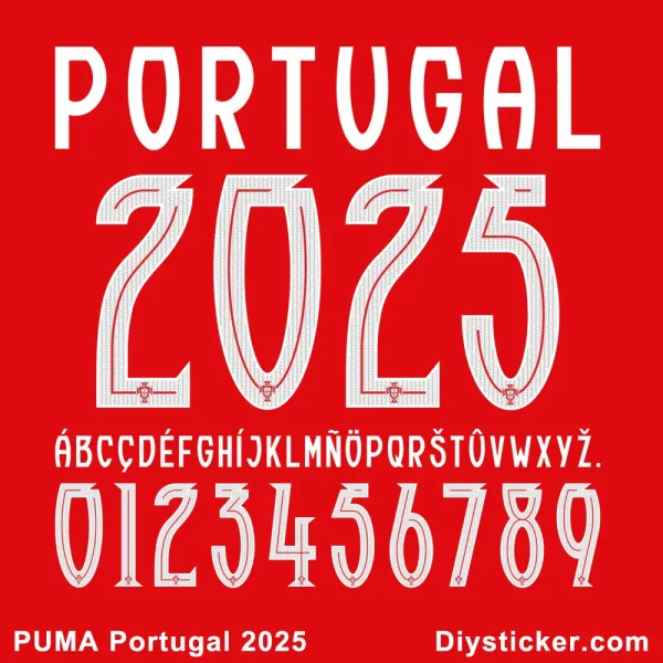 PUMA Portugal 2025 Font Vector Download - High-quality vector file of the PUMA Portugal 2025 logo font, ideal for design projects, branding, and sports-related merchandise.