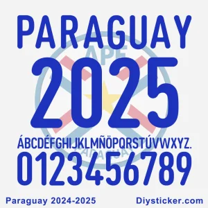 Paraguay 2024-25 Font Pack preview showcasing TTF, OTF, CDR, and PDF vector files