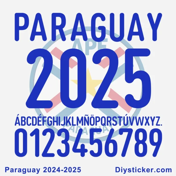 Paraguay 2024-25 Font Pack preview showcasing TTF, OTF, CDR, and PDF vector files