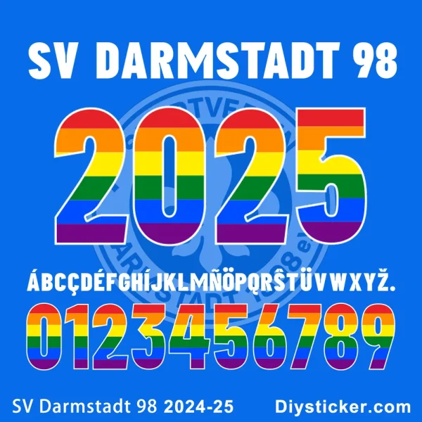 Preview of SV Darmstadt 2024-25 Rainbow font numbers