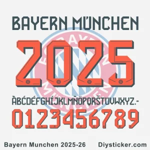 Bayern Munich 2025-26 Season Font Preview - TTF OTF Vector Files