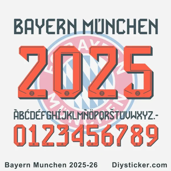 Bayern Munich 2025-26 Season Font Preview - TTF OTF Vector Files