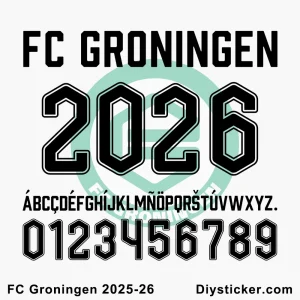 FC Groningen 2025-26 kit font preview