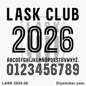 LASK 2025-26 Font Download - Austrian Bundesliga Kit Typeface