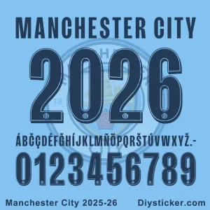 Manchester City 2025-26 Font Preview – TTF OTF CDR PDF Download