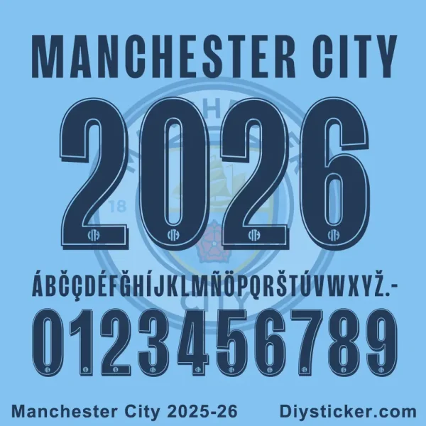 Manchester City 2025-26 Font Preview – TTF OTF CDR PDF Download