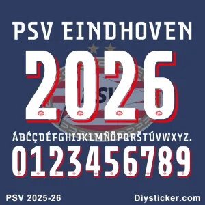 PSV Eindhoven 2025-26 Font Preview