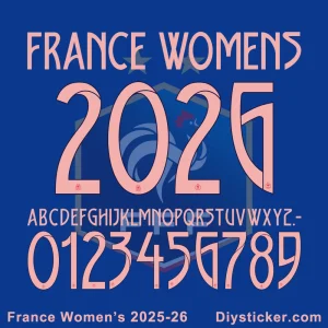 France Women's 2025-26 Font displayed on mockup