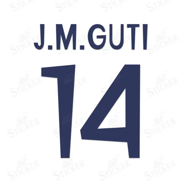 J.M.GUTI Real Madrid 1998/2000 UEFA Champions League Name Number Set for Homekit DIY soccer jerseys