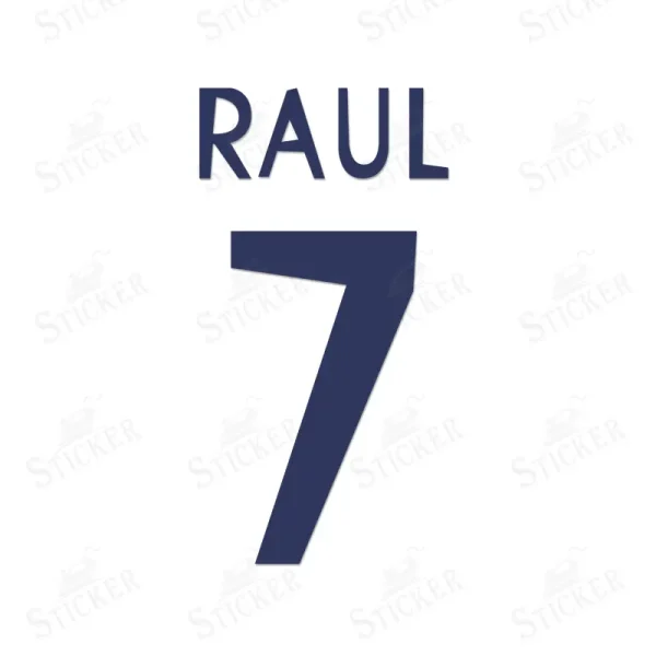 RAUL Real Madrid 1998-2000 UEFA Champions League Name Number Set For Homekit