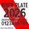 River Plate 2025-26 Football Jersey Font Pack River Plate 2025-26 official kit font featuring all characters, numbers, and the club crest.
