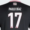 River Plate 2025-26 Away Kit - Paulo Díaz 17 Back of a black River Plate 2025-26 away jersey with "PAULO DÍAZ" and number "17" in the official font.