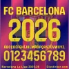 FC Barcelona La Liga 2025-26 Kit Font - Perforated Design FC Barcelona La Liga 2025-26 official font with perforated texture for numbers.