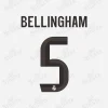 Real Madrid 2025-26 Jude Bellingham #5 Nameset Print Real Madrid 2025-26 Bellingham #5 nameset print in black with club crest.