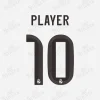 Real Madrid 2025-26 Custom Nameset Print Real Madrid 2025-26 custom nameset print "PLAYER 10" in black with club crest.