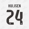 Real Madrid 2025-26 Dean Huijsen #24 Nameset Print Real Madrid 2025-26 Huijsen #24 nameset print in black with the club crest.