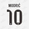 Real Madrid 2025-26 Luka Modrić #10 Nameset Real Madrid 2025-26 Modrić #10 nameset print in black with club crest.