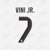 Real Madrid 2025-26 Vinícius Jr. #7 Nameset Print Real Madrid 2025-26 Vini Jr. #7 nameset print in black with the club crest.