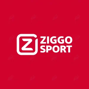Ziggo Sport logo in white on a red background, a sponsor patch for AFC Ajax football jerseys.