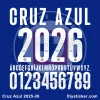 cruz-azul-2025-26-font-style-preview Close-up preview of the bold and modern Cruz Azul FC custom font for designers and fans.