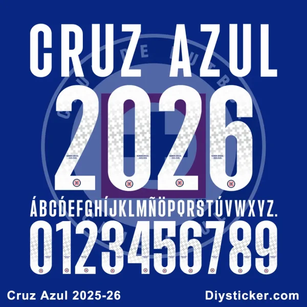 Close-up preview of the bold and modern Cruz Azul FC custom font for designers and fans.