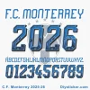rayados-monterrey-2025-26-font-style-preview Close-up preview of the bold Rayados Monterrey FC 2025 and 2026 custom font style for designers.