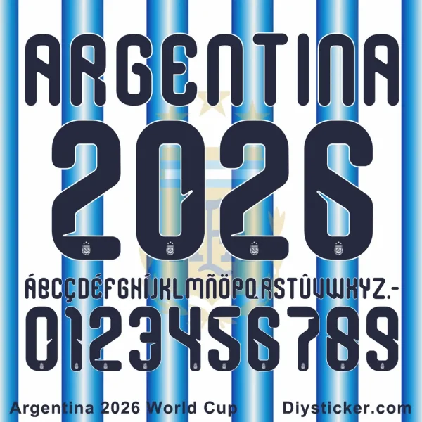 Argentina 2026 World Cup Font Installable and Vector File Icons