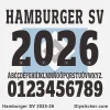 Hamburger SV 2025-26 Font Stylized design preview of the Hamburger SV 2025-2026 font showing unique characters and typography.