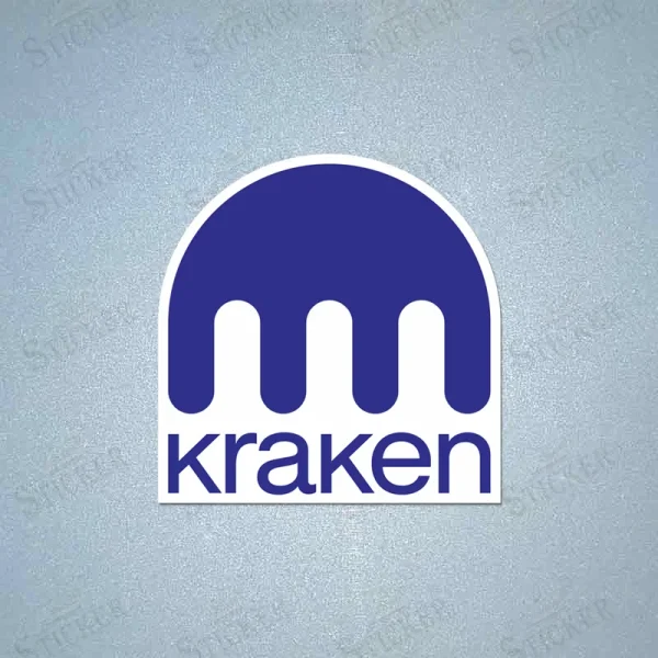 Two-color White and Blue KRAKEN sleeve sponsor patch with white border, used on football kits.