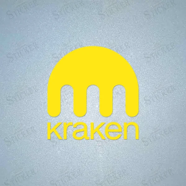 Yellow KRAKEN sleeve sponsor patch for football jerseys, ideal for use on black or dark blue kits.