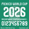 Mexico 2026 World Cup Font Mexico 2026 World Cup Font preview showing uppercase, lowercase letters and numbers for design projects.