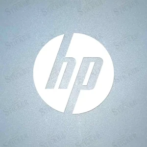 White Real Madrid HP sleeve sponsor patch for dark-colored football jerseys.