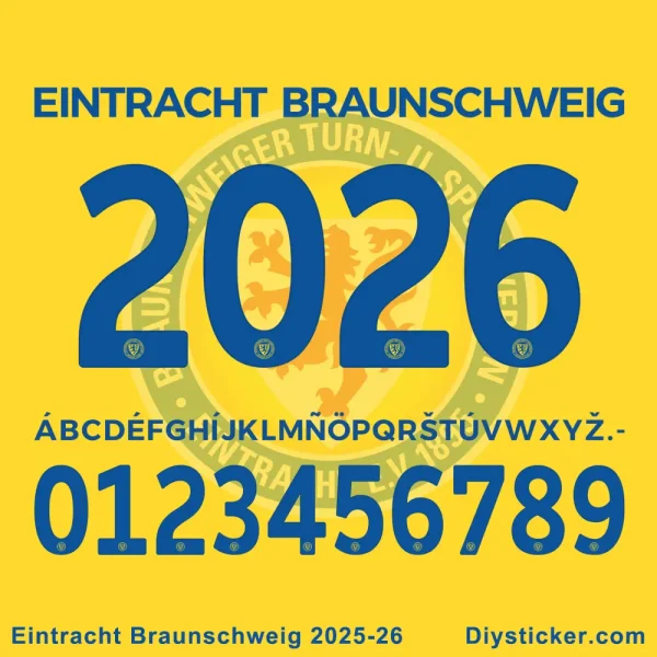 Eintracht Braunschweig 2025-26 Font Eintracht Braunschweig 2025-26 font preview – uppercase typography example