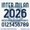 Inter Milan 2025-2026 Away Font Preview Inter Milan 2025-2026 Away Font Display: Letters, Numbers & 2026 Typography (Official 2025/26 Away Kit Font Style)