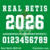 Real Betis 2025-26 Font Typography Preview Real Betis 2025-26 font preview showing full alphabet and numbers 0-9 in vector format.