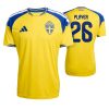 Sweden 2026 Jersey Font - Real-World Application Mockup Example of the Sweden 2026 World Cup font applied on a player jersey mockup, showing “SUBMIT” and number “28”.
