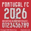 Portugal 2026 World Cup Font - Exclusive First Release Exclusive first-look preview of the Portugal 2026 World Cup font showing team name, full alphabet, and numbers.