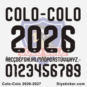 Colo-colo 2026-27 Font Colo-Colo 2026-27 font preview with letters, numbers, and symbols