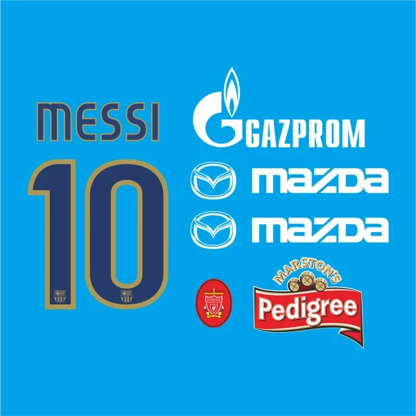 Messi #10 Nameset Custom Sponsor Nameset Sticker