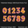 Tottenham Hotspur 2025South Korea Tour Font Tottenham Hotspur 2025 South Korea Tour font preview featuring stylized numbers from Diysticker.com