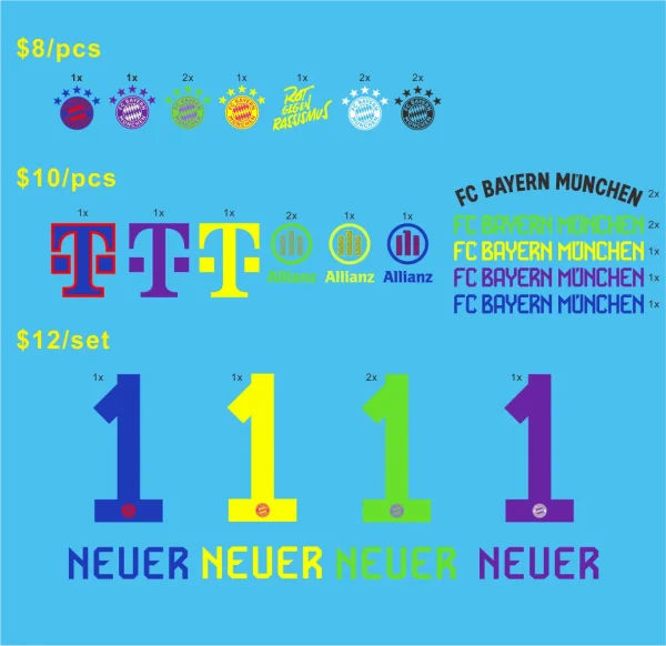 Bayern München Sticker Custom Bayern München Sticker & Nameset